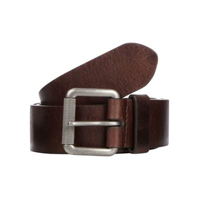 Brown distressed leather belt
